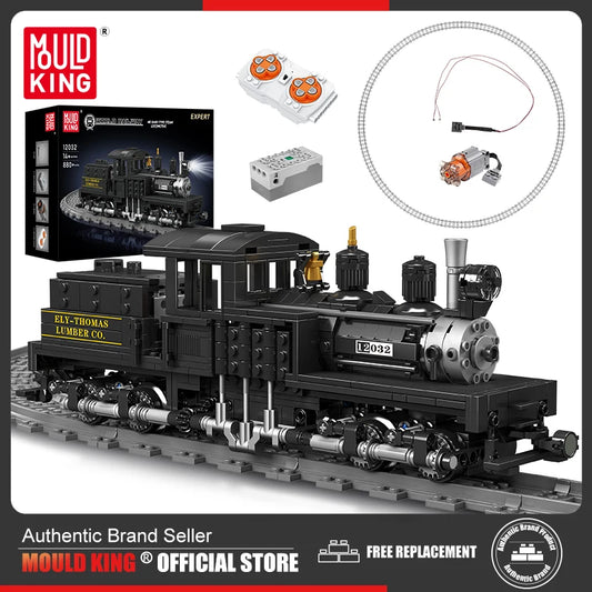 Mold King 12032 Technické hračky do auta Dálkové ovládání Shay Model parní lokomotivy Sestava vlaku Hračky z cihel Dětský vánoční dárek