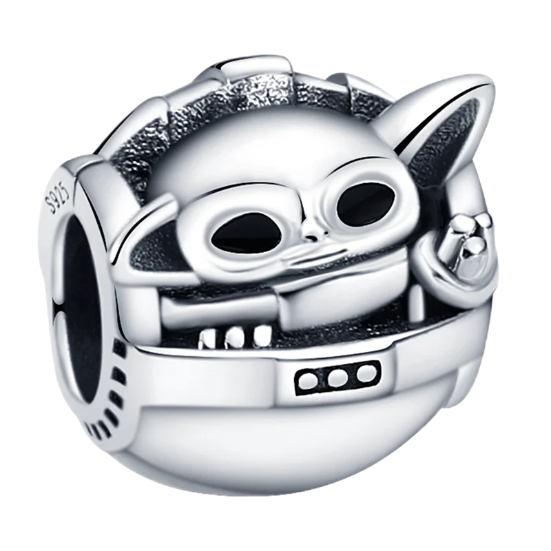 Nové 925 Sterling Silver Módní Dámské korálky s přívěskem Wolf Head Dumbo Vhodné pro náramek Pandora Náhrdelník DIY jemné šperky