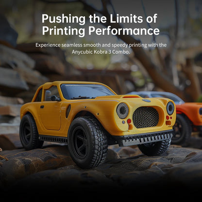 ANYCUBIC Kobra 3 kombinovaná vícebarevná 3D tiskárna FDM s maximální rychlostí tisku 600 mm/s Velikost sestavení 250 x 250 x 260 mm Tisk ve 4 až 8 barvách