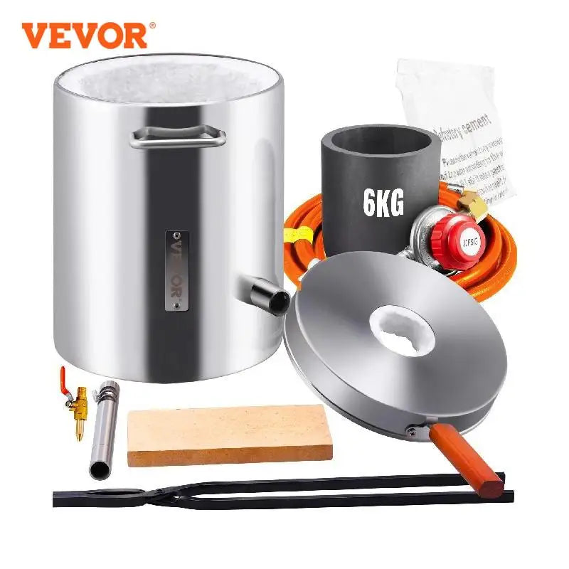 VEVOR 6 kg 12 kg tavicí pec na kov Velkokapacitní slévárna Domácí pece Kovárna s kelímkem a kleštěmi z nerezové oceli