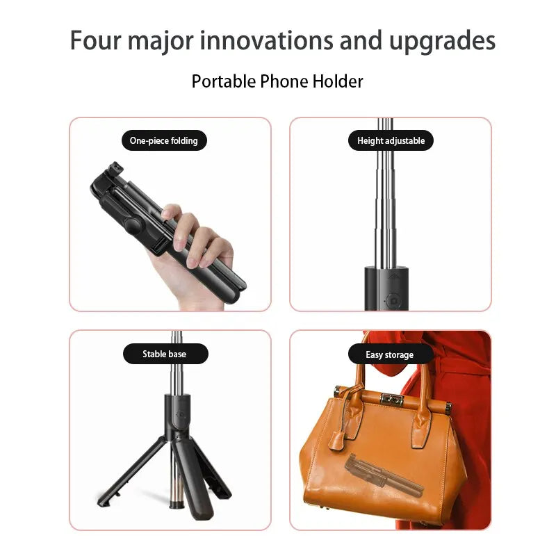 Bluetooth Wireless Selfie Stick Mini stativ Rozšiřitelná dálková spoušť pro monopod pro iPhone Držák telefonu Samsung Xiaomi