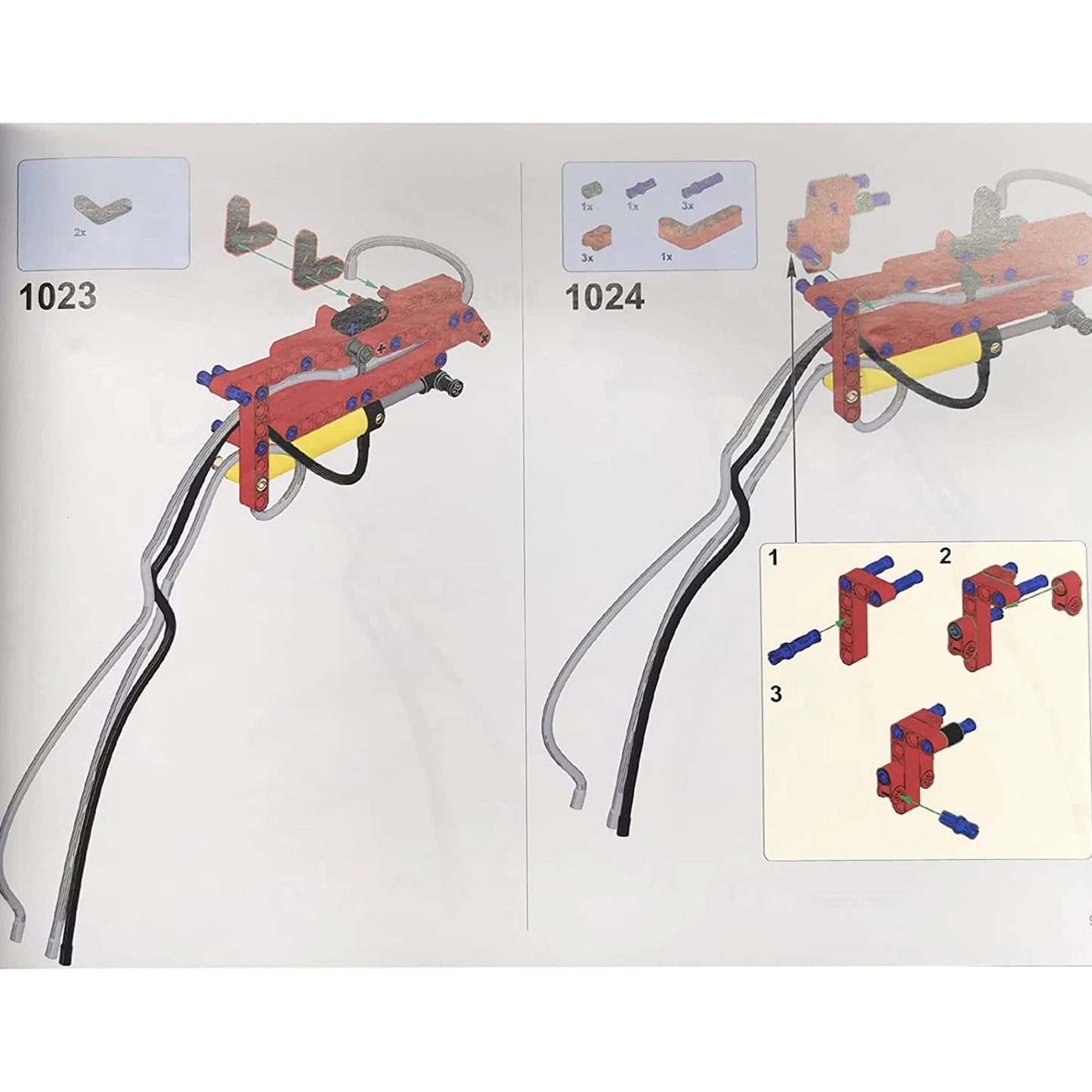 Pneumatické sady Mold King Strojírenské pneumatické válce MOC Vzduchové čerpadlo Píst Tlačné tyče, Vhodné pro Cihly Hračky Celkem 35KS