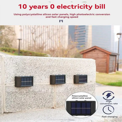 Nástěnná dekorativní svítidla pro domácnost Venkovní osvětlení Svítidla Solární konvexní zrcadlo nahoru a dolů Světlo nástěnné lampy