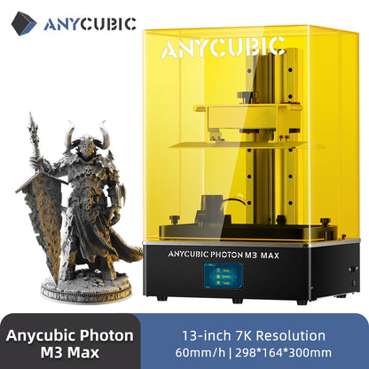 ANYCUBIC Photon M3 Max LCD 3D tiskárna 13" 7K monochromatická obrazovka 3D tisk s vysokým rozlišením a automatickou pryskyřicí
