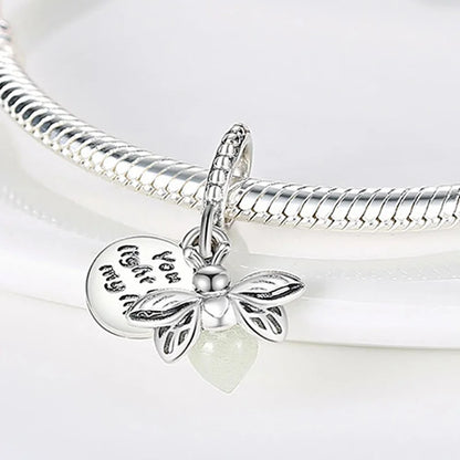 Hot Sale Night Glow Firefly Charm korálky pro Pandora 925 originální náramek ženy 925 stříbrný přívěsek korálek DIY šperků dárek