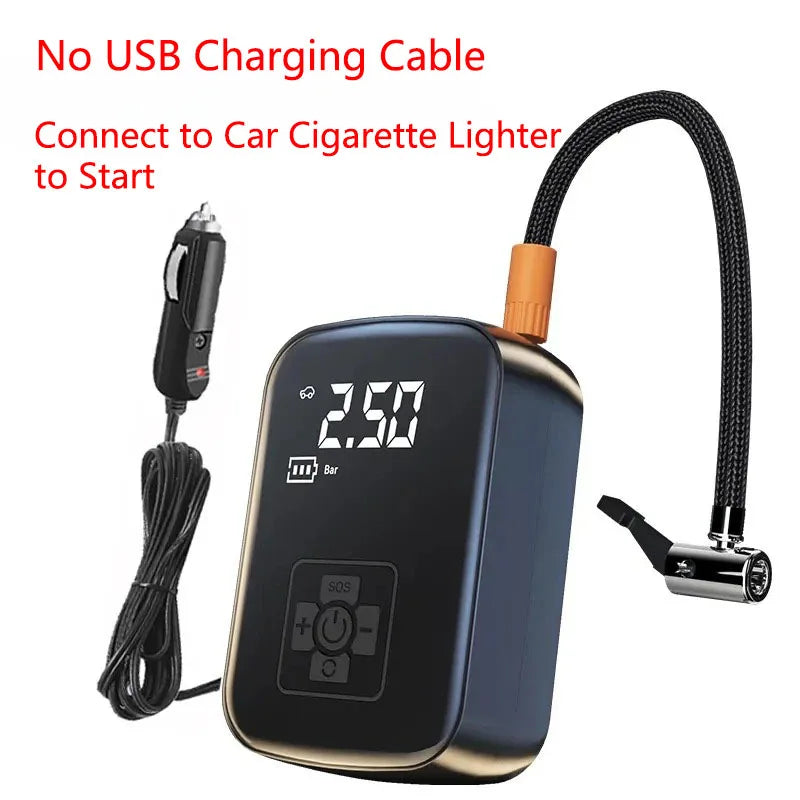 LEIBOO drátový/bezdrátový automobilový vzduchový kompresor 150PSI přenosné elektrické čerpadlo na huštění pneumatik pro motocykly a motocykly