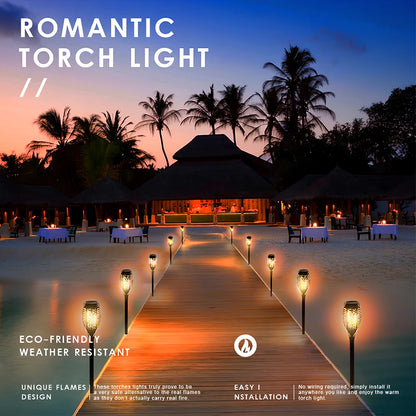 1/2/4/8ks Světla se solárním plamenem 12LED žárovky Blikající Vodotěsná zahradní dekorace Venkovní cesta na trávník Dvůr Patio noční stojací lampy