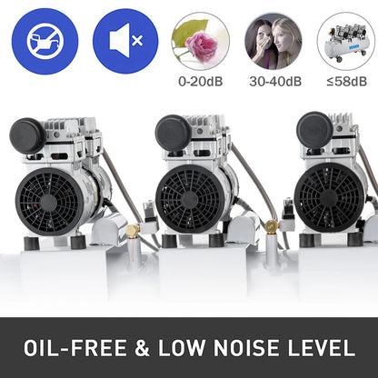 Vzduchový kompresor VEVOR 100 l s dvojitým tlakoměrem, bezpečným elektromagnetickým ventilem 3HP 22 galonů, ultra tichý, tichý, bezolejový vzduchový kompresor