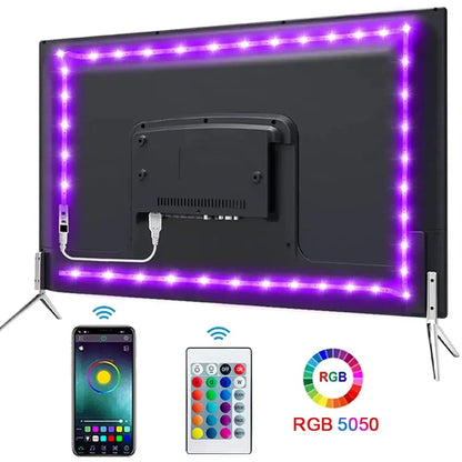 Páska Bluetooth USB LED páskové světlo 5050 SMD 5V USB RGB světla Flexibilní LED lampa Páska Páska RGB Samolepící TV stolní dioda