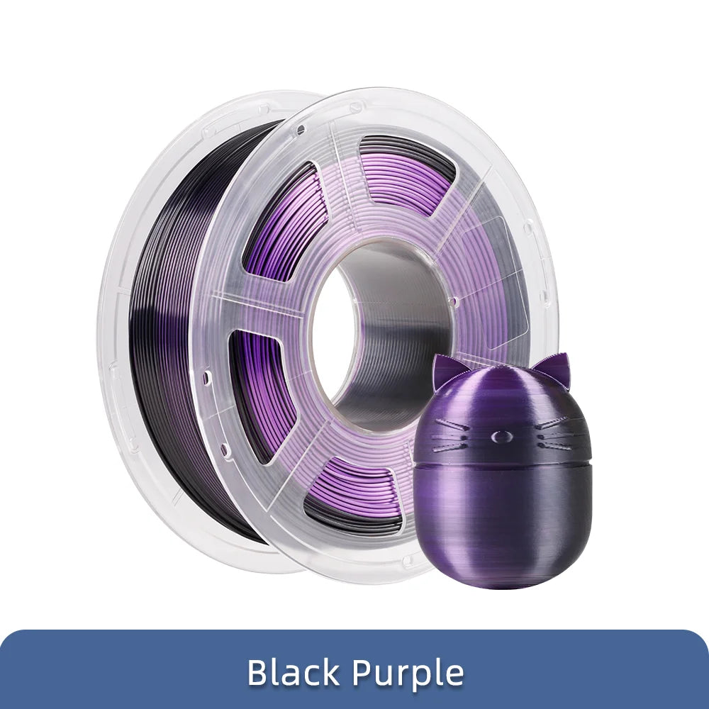 ANYCUBIC Silk PLA dvoubarevný tříbarevný 1,75 mm PLA vlákno 1 kg pro FDM 3D tiskárnu Shine Bright Vícebarevný 3D tiskový materiál