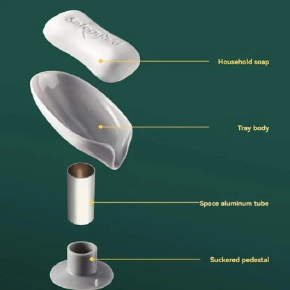 2ks Odtokový držák na mýdlo Tvar listu Nádobka na mýdlo Přísavka Zásobník Sušící stojan pro sprchovou nádobu na houbičku Kuchyň Koupelnové doplňky