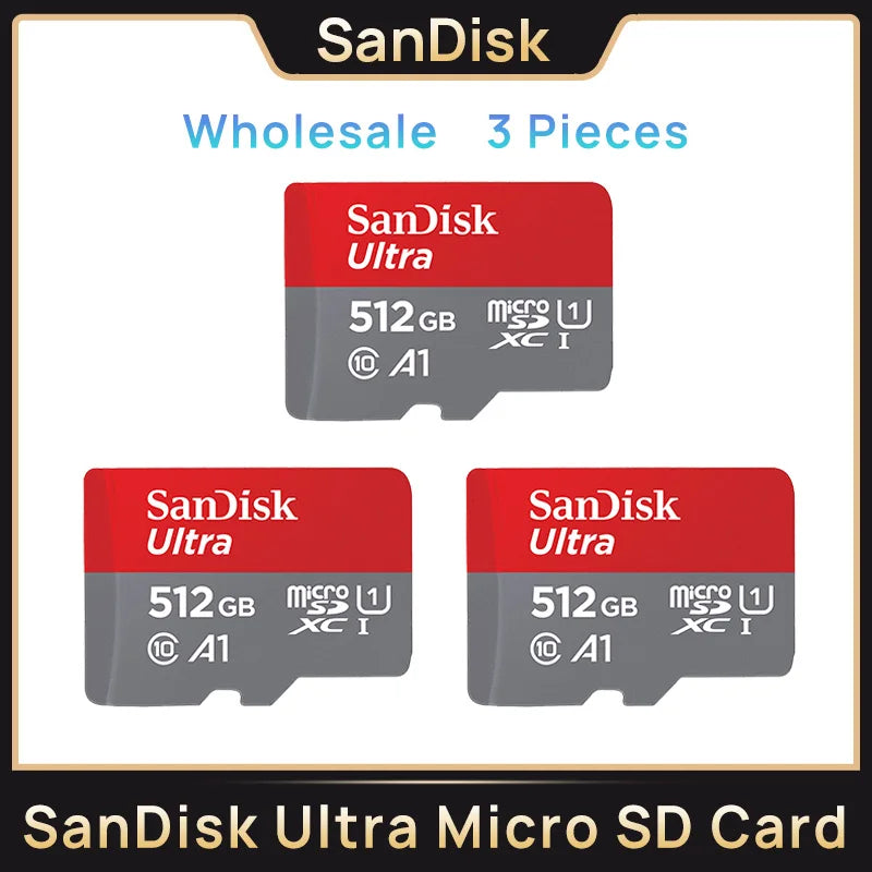 Paměťová karta SanDisk Ultra A1 Micro SD V10 C10 U1 32GB 64G 128G 256G 512G 1TB TF Flash karta pro telefon s fotoaparátem Nintendo Switch