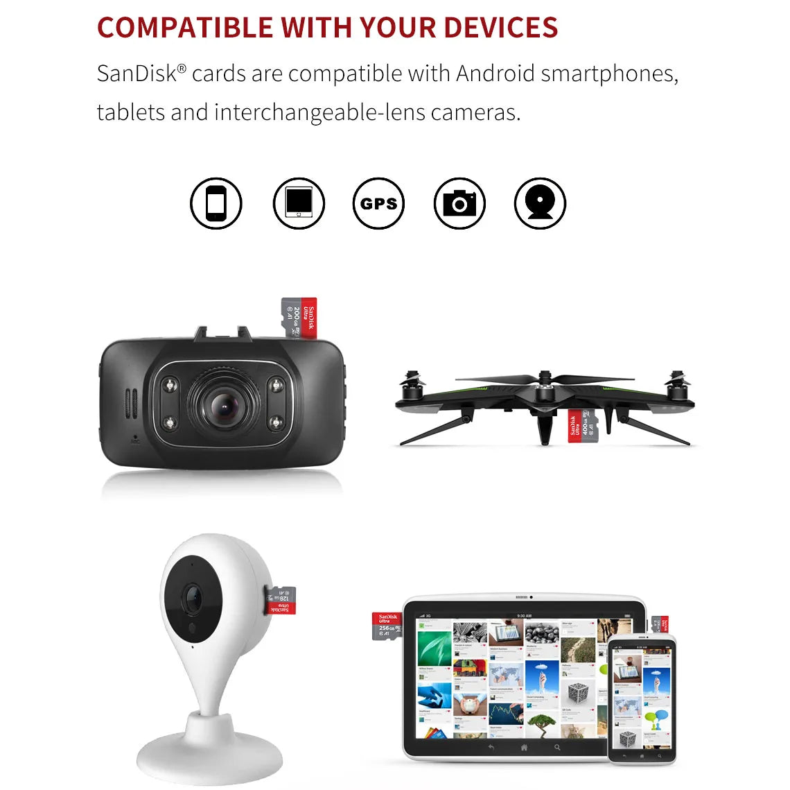 Paměťová karta SanDisk Ultra A1 Micro SD V10 C10 U1 32GB 64G 128G 256G 512G 1TB TF Flash karta pro telefon s fotoaparátem Nintendo Switch