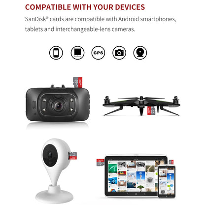 Paměťová karta SanDisk Ultra A1 Micro SD V10 C10 U1 32GB 64G 128G 256G 512G 1TB TF Flash karta pro telefon s fotoaparátem Nintendo Switch