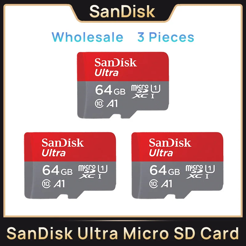 Paměťová karta SanDisk Ultra A1 Micro SD V10 C10 U1 32GB 64G 128G 256G 512G 1TB TF Flash karta pro telefon s fotoaparátem Nintendo Switch