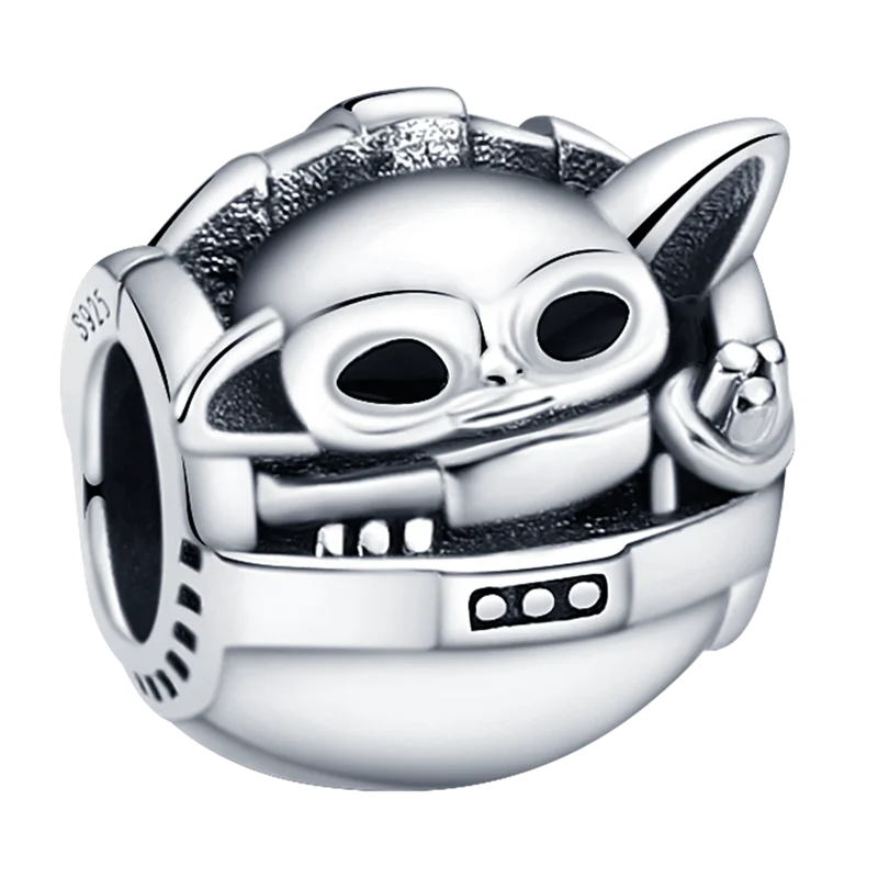 Nové 925 Sterling Silver Módní Dámské korálky s přívěskem Wolf Head Dumbo Vhodné pro náramek Pandora Náhrdelník DIY jemné šperky