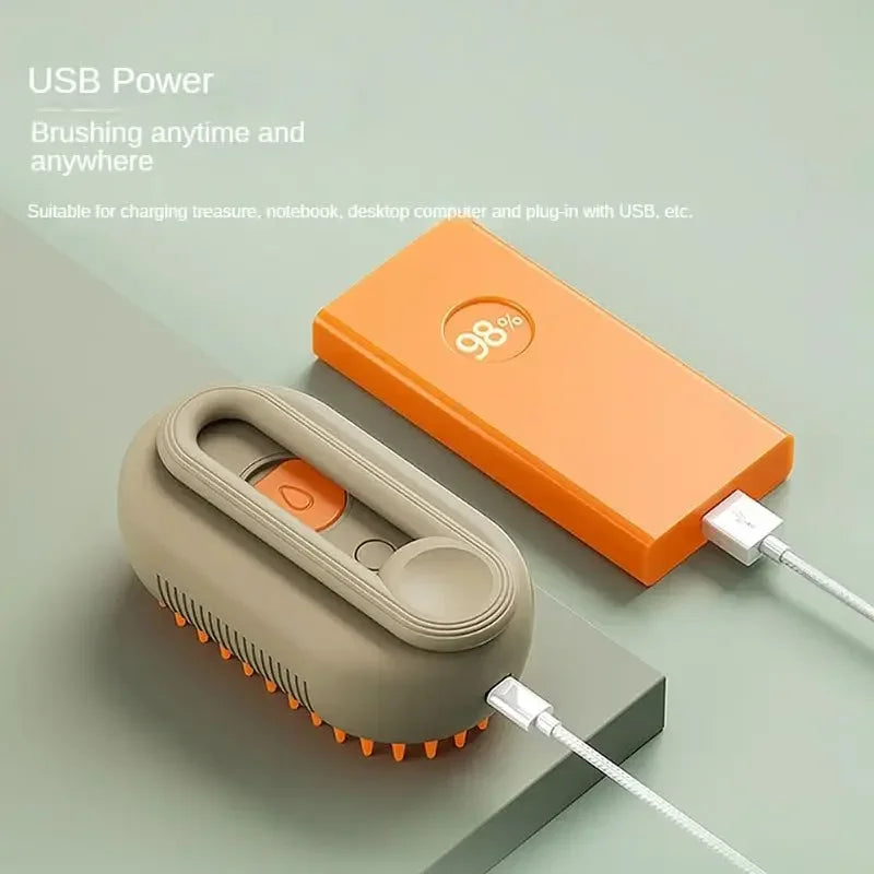 Napařovací kartáč pro psy Elektrický rozprašovací kartáč na kočičí srst 3v1 Napařovací kartáč pro psy pro masáž Odstranění zacuchané a uvolněné srsti