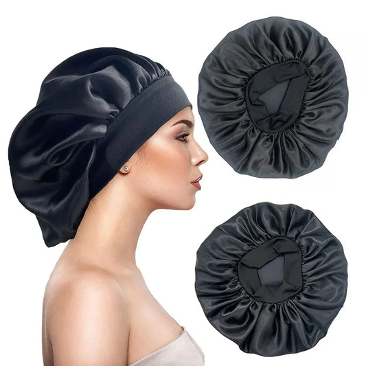Nově Saténová noční čepice do vlasů Dámská pevná čepice na spaní Sleep Care Bonnet noční čepice pro ženy Unisex čepice