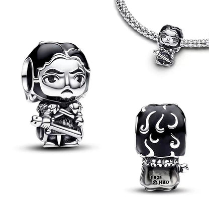 Nové 925 Sterling Silver Módní Dámské korálky s přívěskem Wolf Head Dumbo Vhodné pro náramek Pandora Náhrdelník DIY jemné šperky