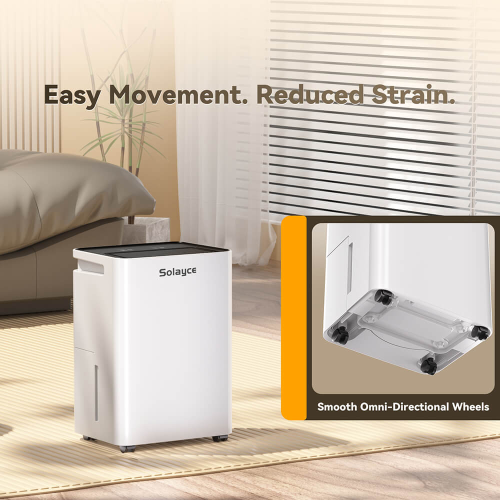 Solayce PD12R-02EE Dehumidifier 12L/24h, 3.2L Large Water Tank, Digital Humidity Display, Coverage Area 35㎡(376 sq. ft), 24H Timer, Ideal for Laundry Drying, Bedroom, Basement, Garage &amp; Kitchen