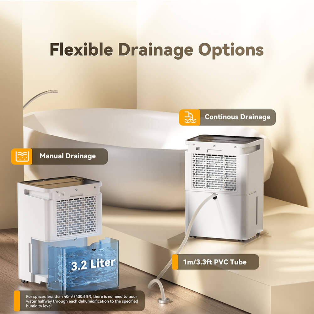 Solayce PD12R-02EE Dehumidifier 12L/24h, 3.2L Large Water Tank, Digital Humidity Display, Coverage Area 35㎡(376 sq. ft), 24H Timer, Ideal for Laundry Drying, Bedroom, Basement, Garage &amp; Kitchen