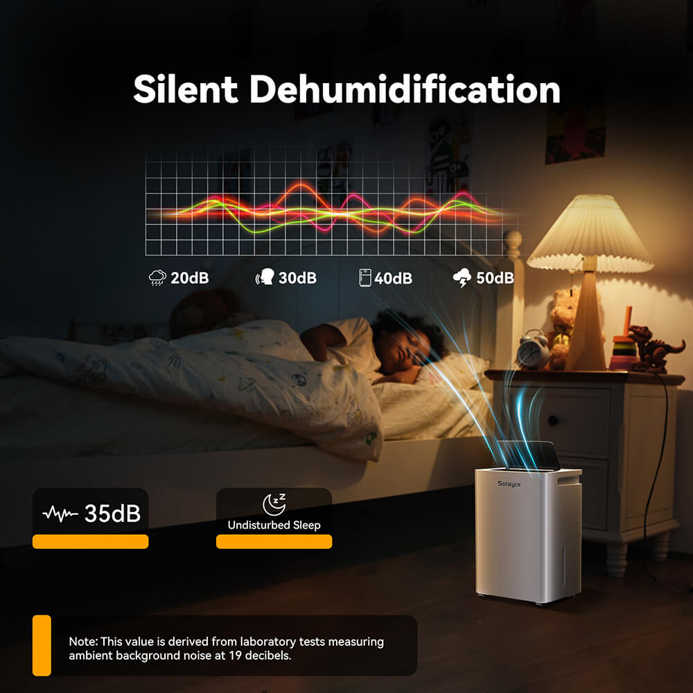 Solayce PD16R-02EE Dehumidifier 16L/24h, 3.2L Large Water Tank, Digital Humidity Display, Coverage Area 50㎡(538 sq. ft), 24H Timer, Ideal for Laundry Drying, Bedroom, Basement, Garage &amp; Kitchen