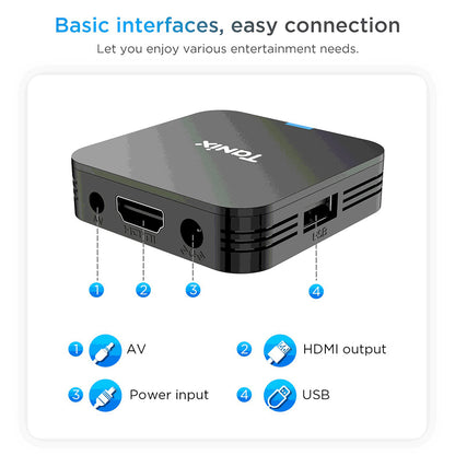 TANIX TX1 Mini TV Box, Android 10, Allwinner H313, Built-in WiFi, 1GB RAM 8GB ROM, Support 4K Decoding, 1*AV 1*HDMI 1*USB 2.0