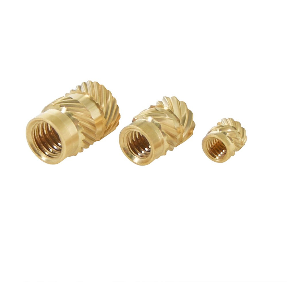 TWO TREES 10pcs M5 Mellow Brass Hot Melt Insert Nuts, SL-Type Double Twill Knurled Nuts
