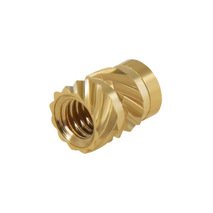 TWO TREES 10pcs M5 Mellow Brass Hot Melt Insert Nuts, SL-Type Double Twill Knurled Nuts