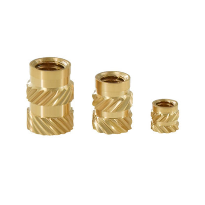 TWO TREES 10pcs M5 Mellow Brass Hot Melt Insert Nuts, SL-Type Double Twill Knurled Nuts