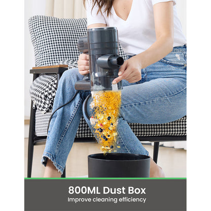 Vactidy C6 Corded Vacuum Cleaner, 18kPa Powerful Suction, 800ml Dust Box, with 7m Cable, 600W Motor, HEPA Filter, Anti-Overheating/Anti-scalding