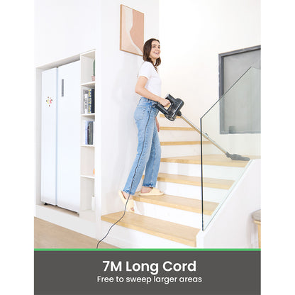 Vactidy C6 Corded Vacuum Cleaner, 18kPa Powerful Suction, 800ml Dust Box, with 7m Cable, 600W Motor, HEPA Filter, Anti-Overheating/Anti-scalding