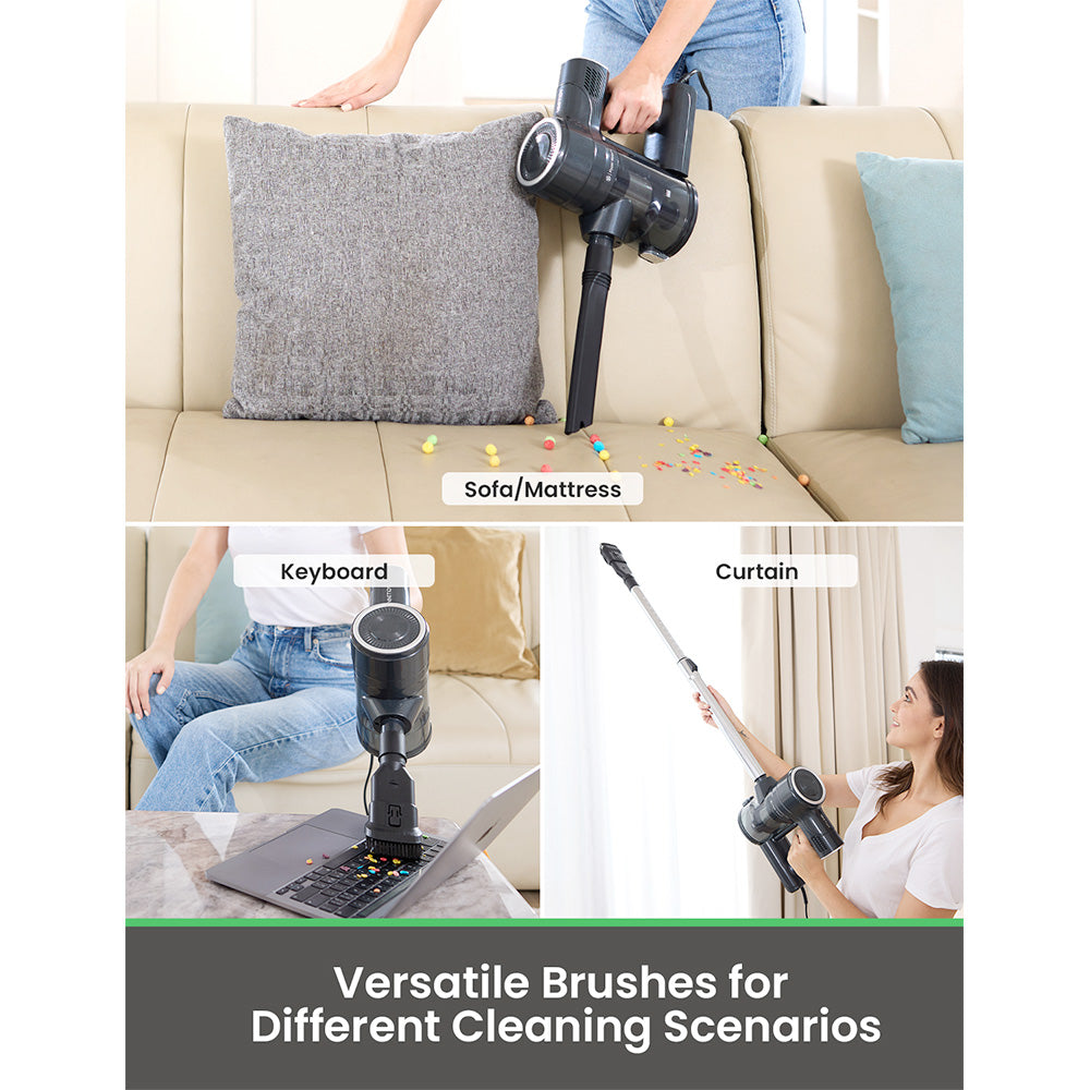 Vactidy C6 Corded Vacuum Cleaner, 18kPa Powerful Suction, 800ml Dust Box, with 7m Cable, 600W Motor, HEPA Filter, Anti-Overheating/Anti-scalding
