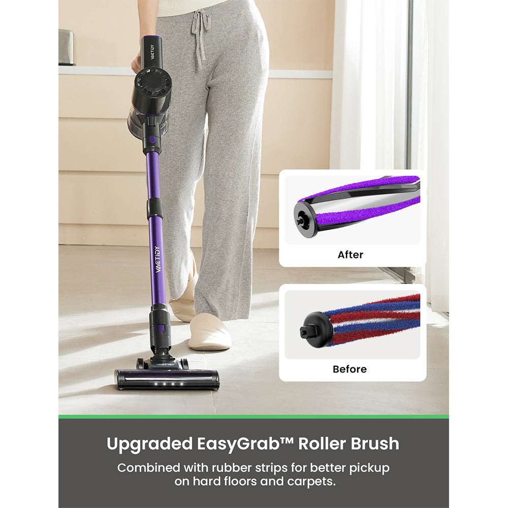 Vactidy V8 Pro Cordless Vacuum Cleaner, 25kPa Powerful Suction, Cyclonic Filtration System, 500ml Dust Cup, LED Touch Display, 180&#176; Rotatable Brush Head, 35min Runtime, Self-Standing Design