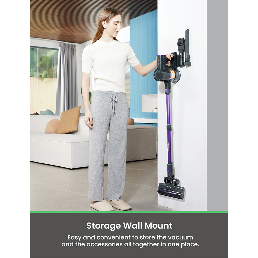 Vactidy V8 Pro Cordless Vacuum Cleaner, 25kPa Powerful Suction, Cyclonic Filtration System, 500ml Dust Cup, LED Touch Display, 180&#176; Rotatable Brush Head, 35min Runtime, Self-Standing Design