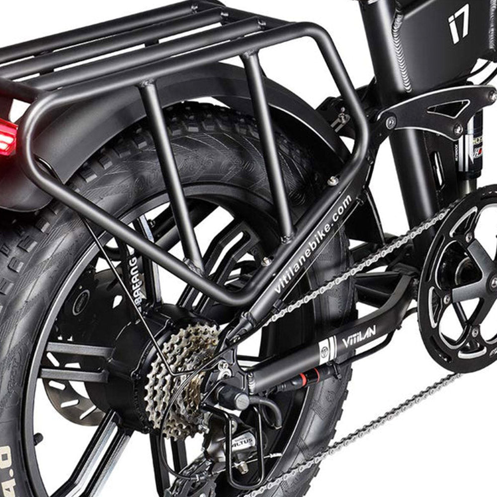 Vitilan I7 Pro 3.0 Electric Bike, 750W Motor, 48V 20Ah Battery, 20*4.0-inch Fat Tire, 45km/h Max Speed, 110km Max Range, Hydraulic Disc Brake, Hydraulic Suspension Rear Shock, Air Suspension Front Fork, Shimano 8 Speed - Black