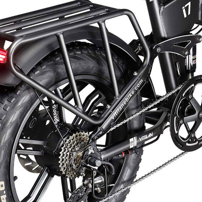 Vitilan I7 Pro 3.0 Electric Bike, 750W Motor, 48V 20Ah Battery, 20*4.0-inch Fat Tire, 45km/h Max Speed, 110km Max Range, Hydraulic Disc Brake, Hydraulic Suspension Rear Shock, Air Suspension Front Fork, Shimano 8 Speed - Black