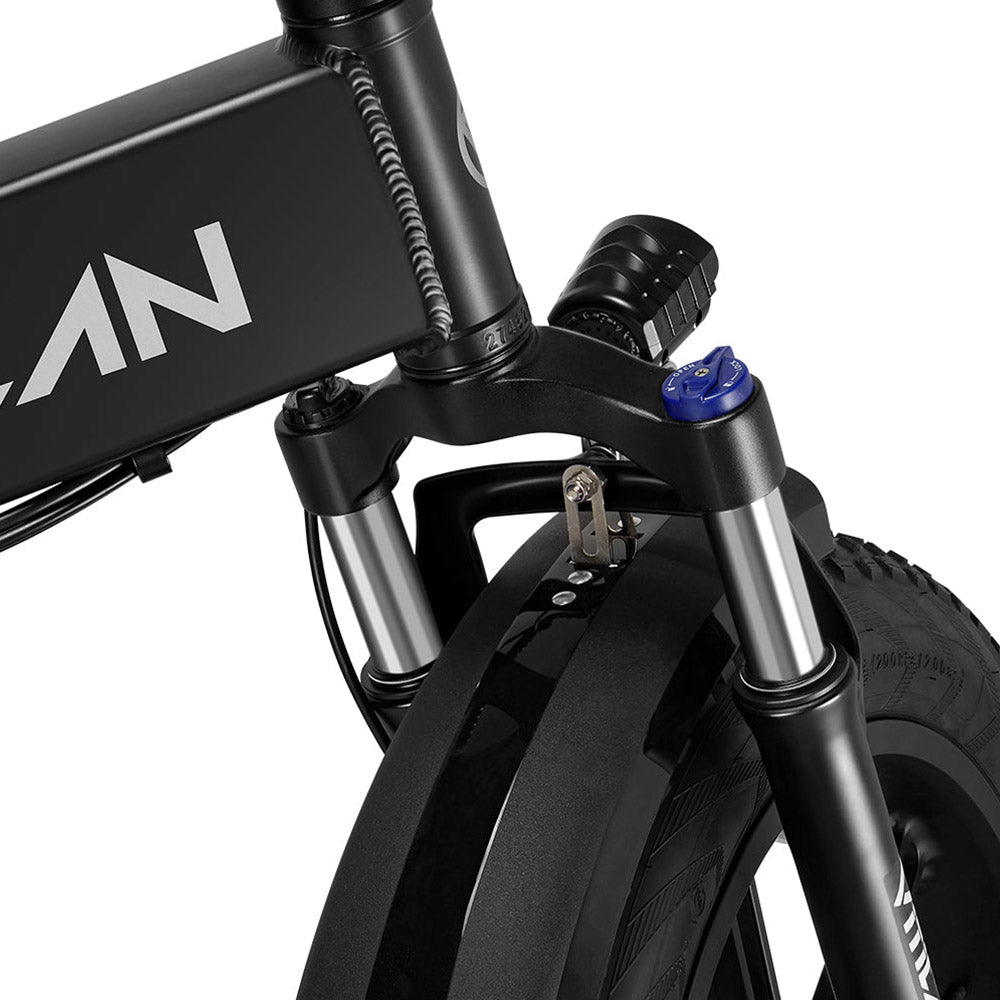 Vitilan V3 2.0 Electric Bike, 750W Motor, 48V 13Ah Battery, 20*4.0-inch Fat Tires, 45km/h Max Speed, 73km Range, Hydraulic Disc Brake, Suspension Front Fork, Shimano 7-speed, Color Display - Black