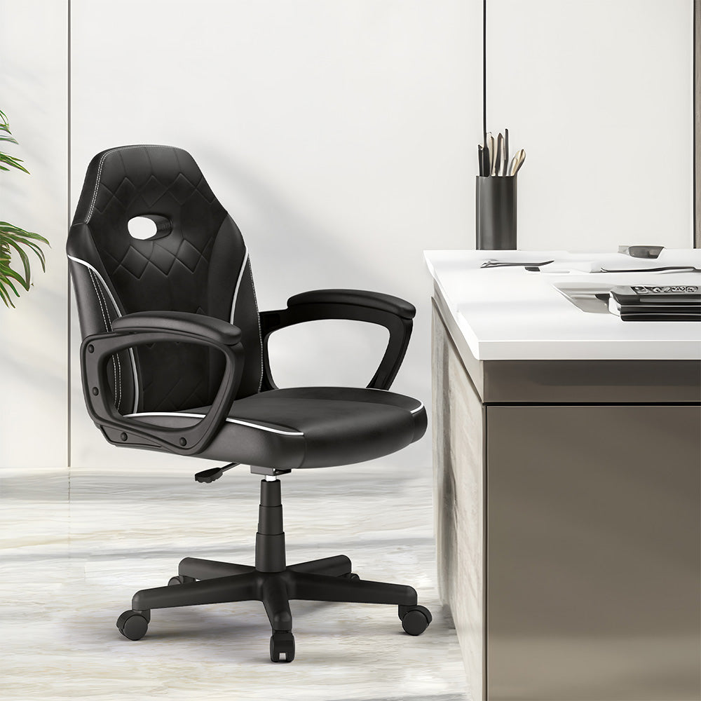 Herní kancelářská židle ACGAM CG-4746, malá verze, ergonomické pěnové opěradlo, otočné o 360° a nastavitelná výška, otočení o 36° a nastavení výšky