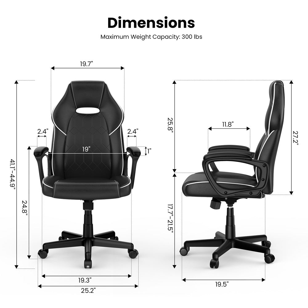 Herní kancelářská židle ACGAM CG-4850, běžná verze, ergonomický design, flexibilní nastavení náklonu, tuhosti a výšky, vysoce kvalitní PVC kůže, elegantní polstrované područky, plynulé otáčení o 360°
