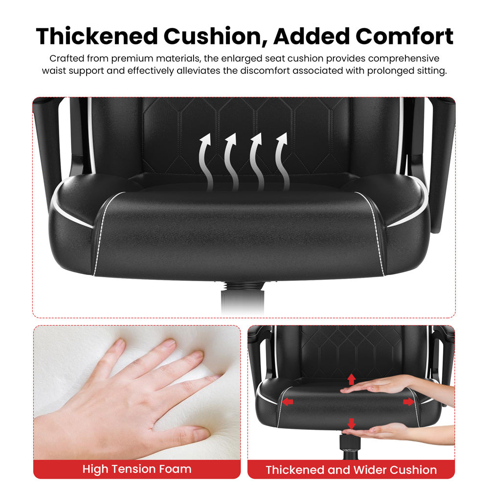 Herní kancelářská židle ACGAM CG-5354 XL verze, ergonomický design, flexibilní nastavení náklonu, tuhosti a výšky, vysoce kvalitní PVC kůže, elegantní polstrované područky, plynulé otáčení o 360°