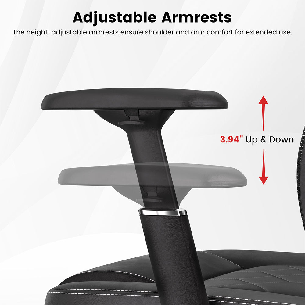 Ergonomická herní kancelářská židle ACGAM CG-5455M, PVC sedák, nastavitelná loketní a hlavová opěrka, 4D bederní opěrka, synchronizované polohování opěradla