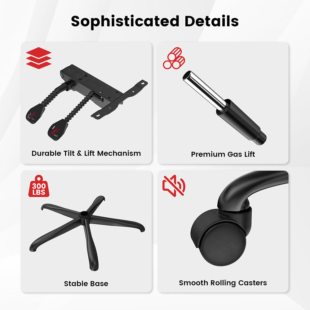 Ergonomická herní kancelářská židle ACGAM CG-5455M, PVC sedák, nastavitelná loketní a hlavová opěrka, 4D bederní opěrka, synchronizované polohování opěradla