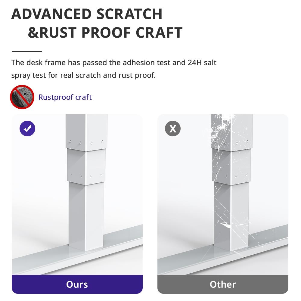 ACGAM ET225E Elektrická pracovní stanice s dvojitým motorem, třístupňovými nohami a rámem, ergonomická výškově nastavitelná základna stolu - černá (pouze rám)