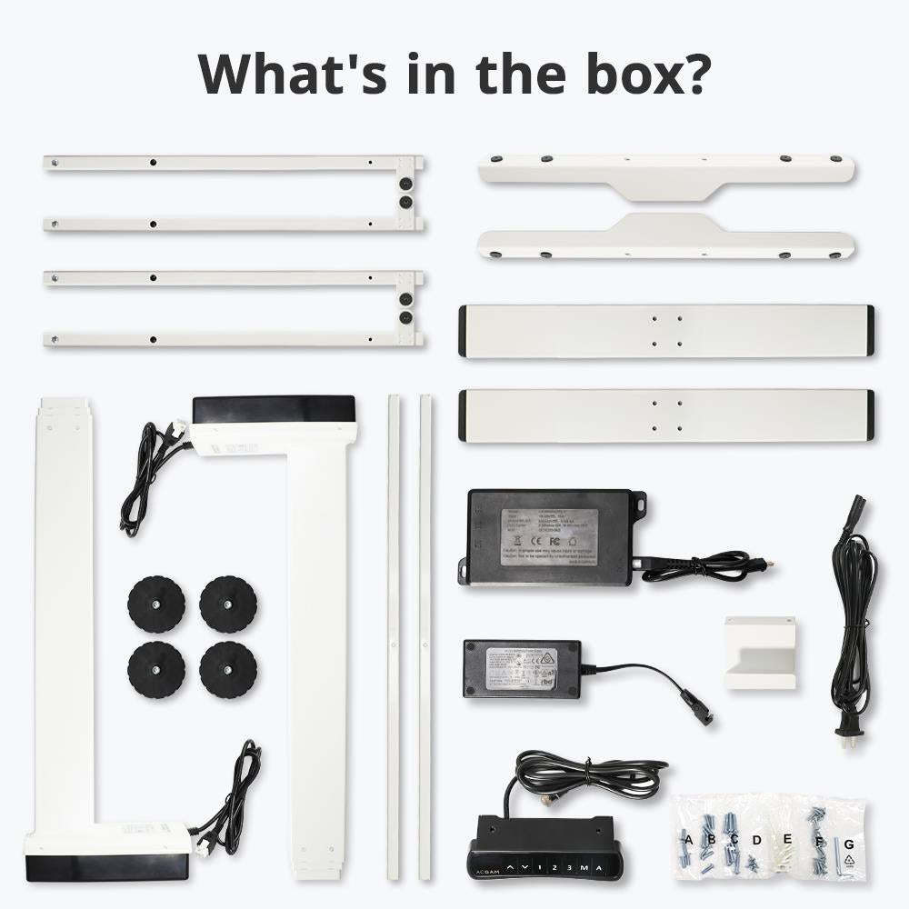 ACGAM ET225E Elektrická pracovní stanice s dvojitým motorem, třístupňovými nohami a rámem, ergonomická výškově nastavitelná základna stolu - černá (pouze rám)