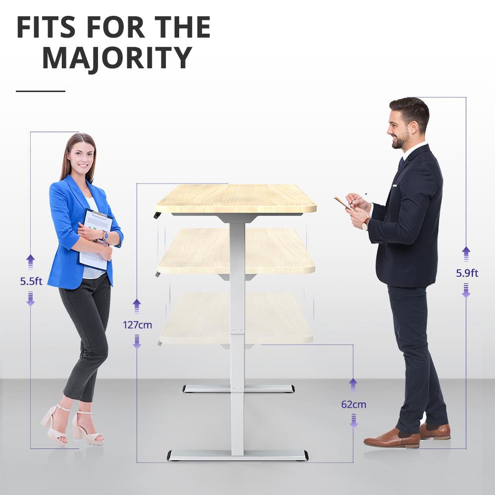 ACGAM ET225E Elektrická pracovní stanice s dvojitým motorem, třístupňovými nohami a rámem, ergonomická výškově nastavitelná základna stolu - černá (pouze rám)