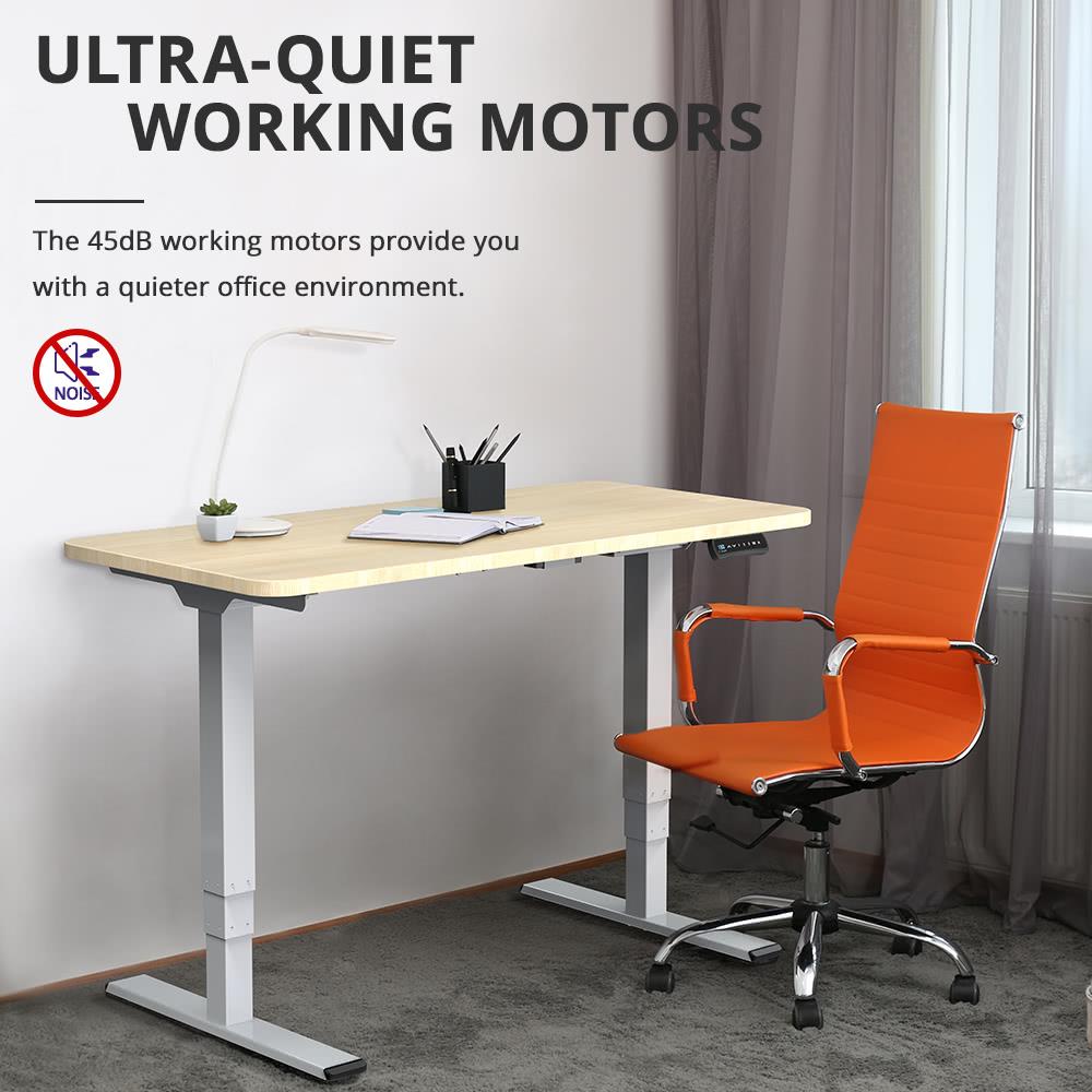 ACGAM ET225E Elektrická pracovní stanice s dvojitým motorem, třístupňovými nohami a rámem, ergonomická výškově nastavitelná základna stolu - černá (pouze rám)