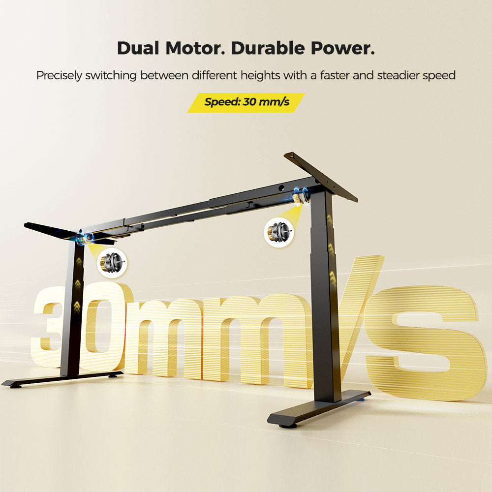 ACGAM JSZ-3 Dvoumotorový 3stupňový elektrický nastavitelný rám stolu, odolný, nosnost 120 kg, pro domácí kancelář, černý