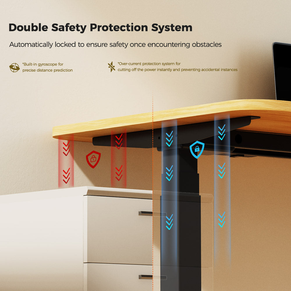 ACGAM JSZ-3 Dvoumotorový 3stupňový elektrický nastavitelný rám stolu, odolný, nosnost 120 kg, pro domácí kancelář, černý
