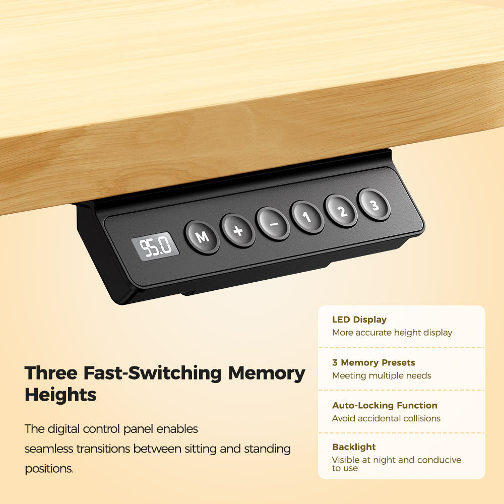 ACGAM JSZ-3 Dvoumotorový 3stupňový elektrický nastavitelný rám stolu, odolný, nosnost 120 kg, pro domácí kancelář, černý